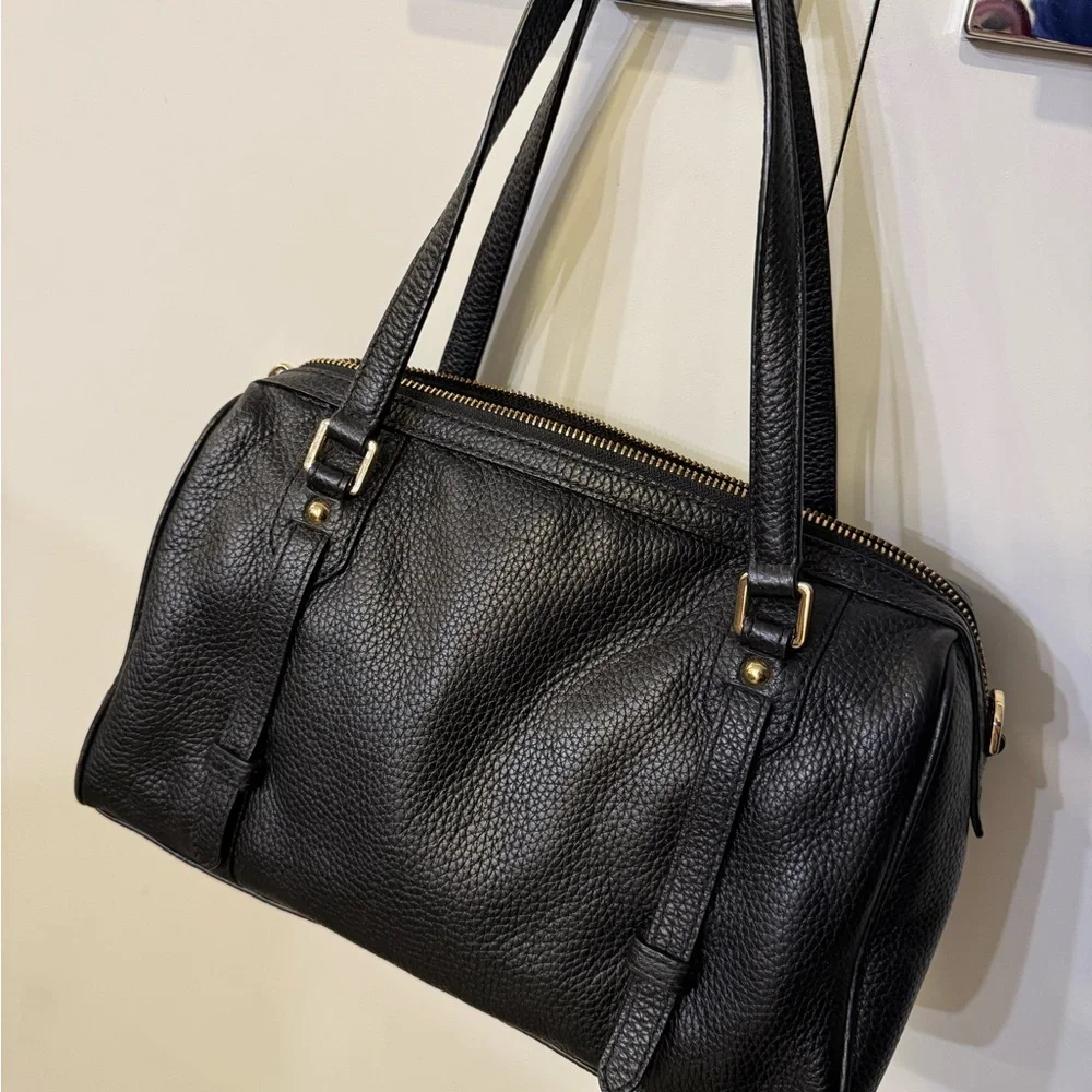 EUC Michael Kors Black Leather Satchel - Picture 2 of 7